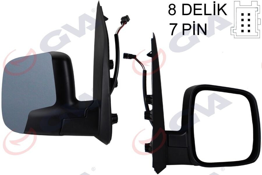 DIŞ DİKİZ AYNASI SAĞ FIORINO-BIPPER-NEMO 07> ELEKTRİKLİ ISITMALI SENSÖRLÜ ASTARLI KONVEKS 7 FİŞ VM-6115EHPSR