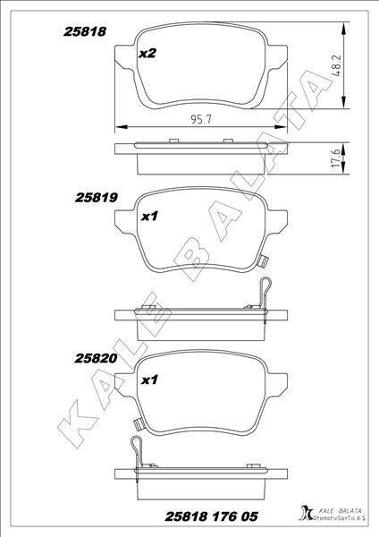 ARKA FREN BALATASI OPEL CORSA E 14>19 ADAM 14>19 15 JANT RPO J67 FIAT EGEA 16> 500L 13> 264mm