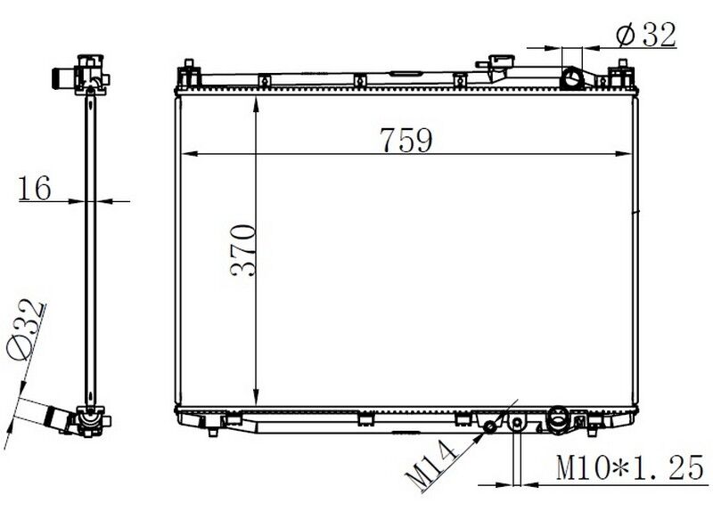 RADYATOR BRAZİNG MT 370X759X16 CİVİC 2014 DİZEL