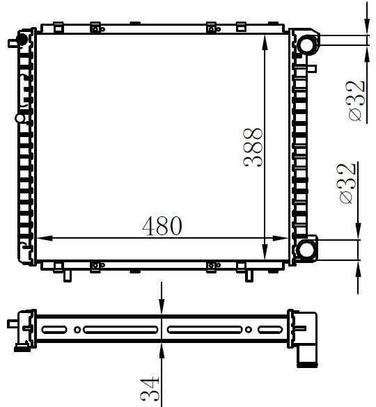 RADYATOR MECHANİCAL MT 480X378X34 19 1.7/1.8İ/1.9D 88 63906-7700272472
