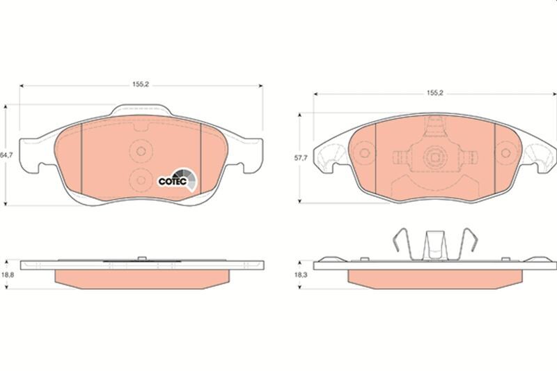 ÖN FREN BALATASI PEUGEOT PARTNER 08>11 P5008 09>17 CITROEN BERLINGO 08> C4 PICASSO 06>15 DS4 11>18 D S5 15>18 283mm