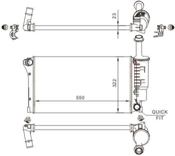 RADYATÖR FIAT PANDA 07>11 MEKANİK 540x322x18