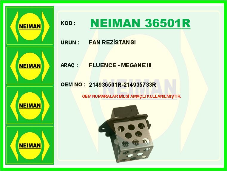 FAN REZİSTANSI FLUENCE - MEGANE III