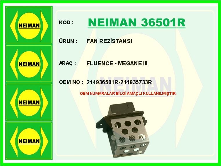 FAN REZİSTANSI FLUENCE - MEGANE III