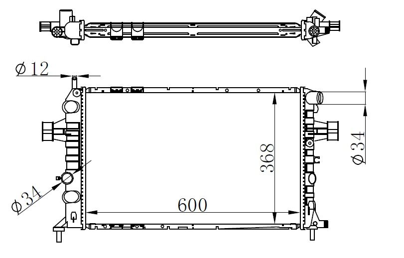 RADYATOR BRAZİNG MT 600X368X26 ASTRA G- 1.4İ/1.6İ/1.8İ/2.2İ 98-