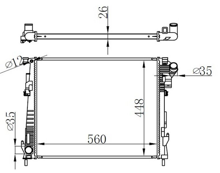 RADYATOR BRAZİNG MT 560X448X26 TRAFFİC II 2.0 DCİ 2001 63122-2140000Q0C