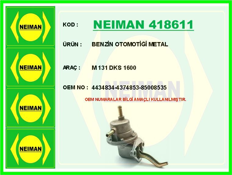 BENZİN OTOMOTİĞİ METAL M 131 DKS 1600