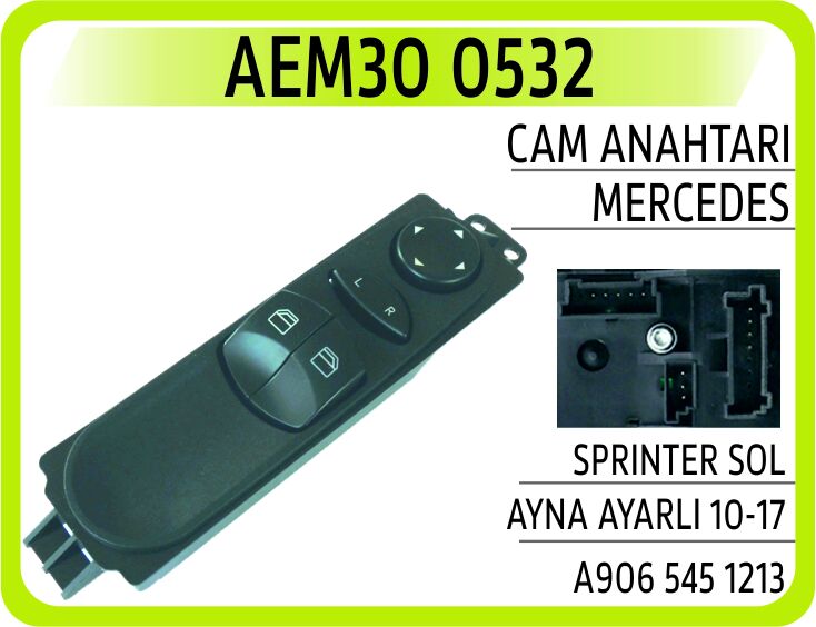 CAM ANAHTARI MERCEDES SPRINTER SOL AYNA AYARLI 10-