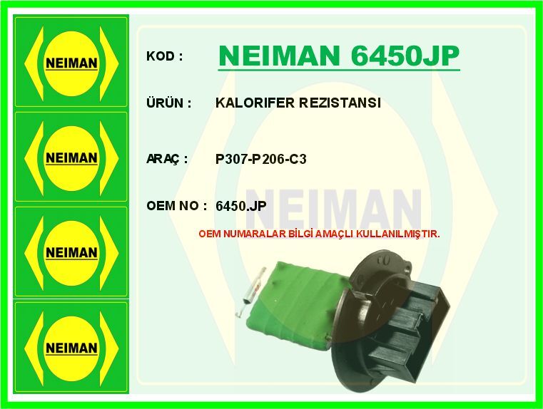 KALORIFER REZISTANSI P307-P206-C3