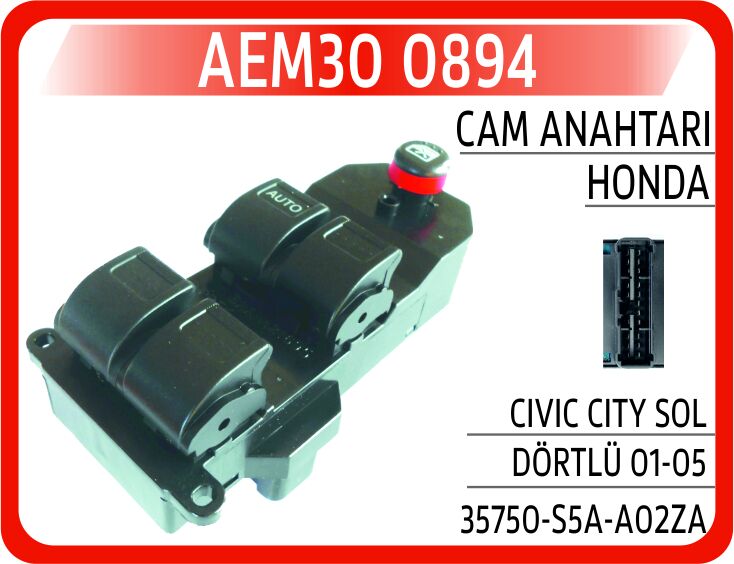 CAM AÇMA DÜĞMESİ SOL TAKIM HONDA CIVIC 1.4L D14Z6 1.6L D16V1 D16W7 VTEC EP ES EU kasa 01-05 / CR -V 2.0L K20A4 RD8 kasa 02-06