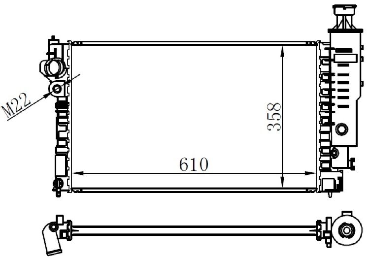 RADYATÖR P405 II 1.8-1.9-2.0 87-95 XU52C AC MEK 610x378x23