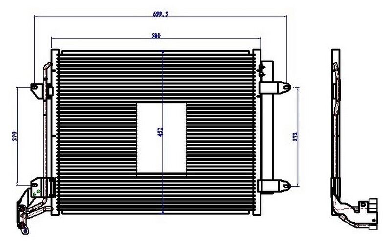 KLİMA KONDENSERİ VW TİGUAN 07 > 580X450X16 OTO.-MEK.