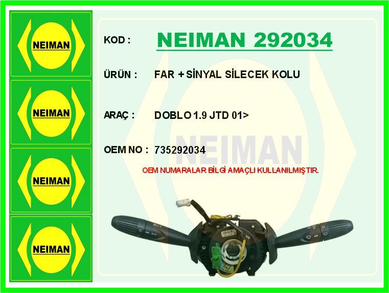 FAR SİNYAL SİLECEK KOLU DOBLO 1.9 JTD 01>