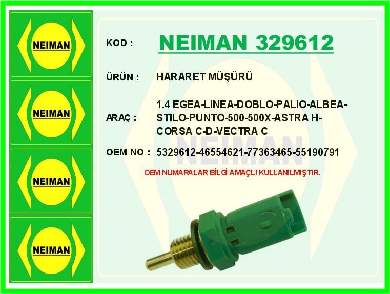 HARARET MÜŞÜRÜ 1.4 EGEA-LINEA-DOBLO-PALIO-ALBEA-STILO-PUNTO-500-500X-ASTRA H-CORSA C-D-VECTRA C