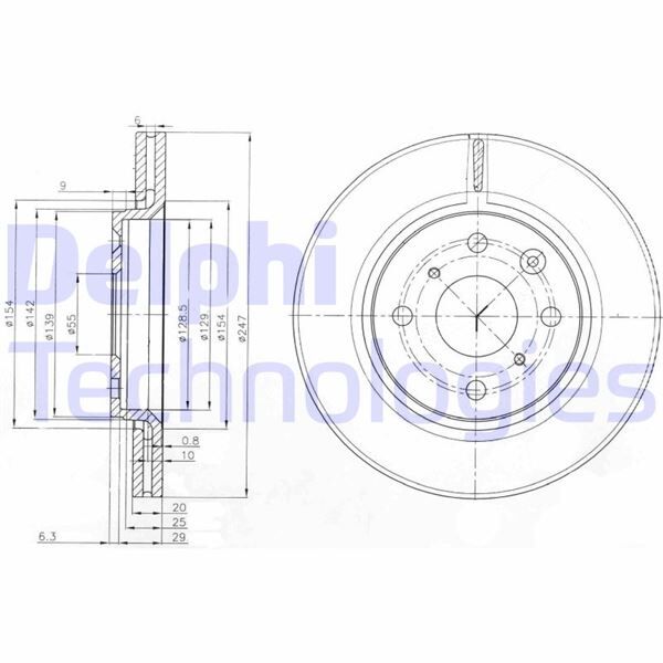 ÖN FREN AYNASI P107 1.0-1.4HDI 06/05>C1 1.0 1.4HDİ 05>TOYOTA AYGO 1.0 1.4HDİ 05> 247x20x4DLxHAVALI