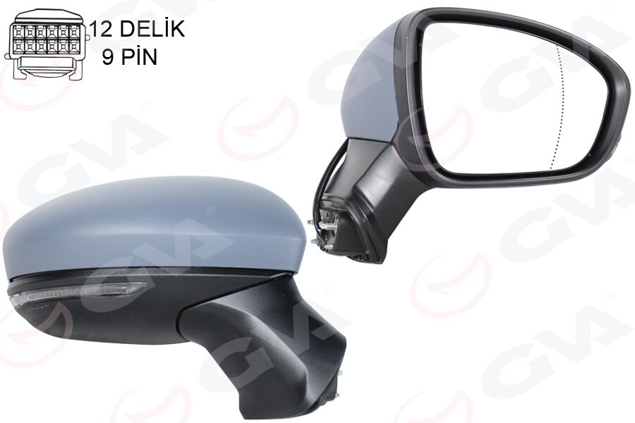 DIS AYNA SAĞ ELEKTRİKLİ ASTARLI KAPAKLI ISITMALI RENAULT CAPTUR II 20>