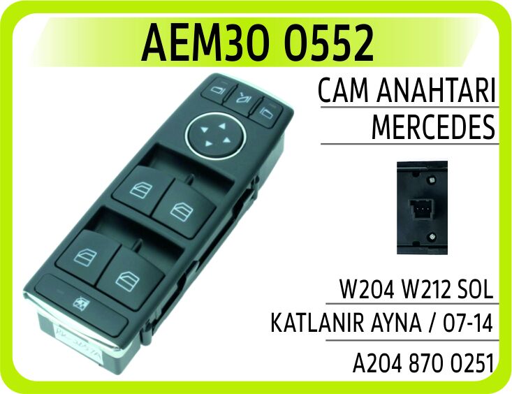 CAM ANAHTARI MERCEDES W204 W212 SOL KATLANIR AYNA