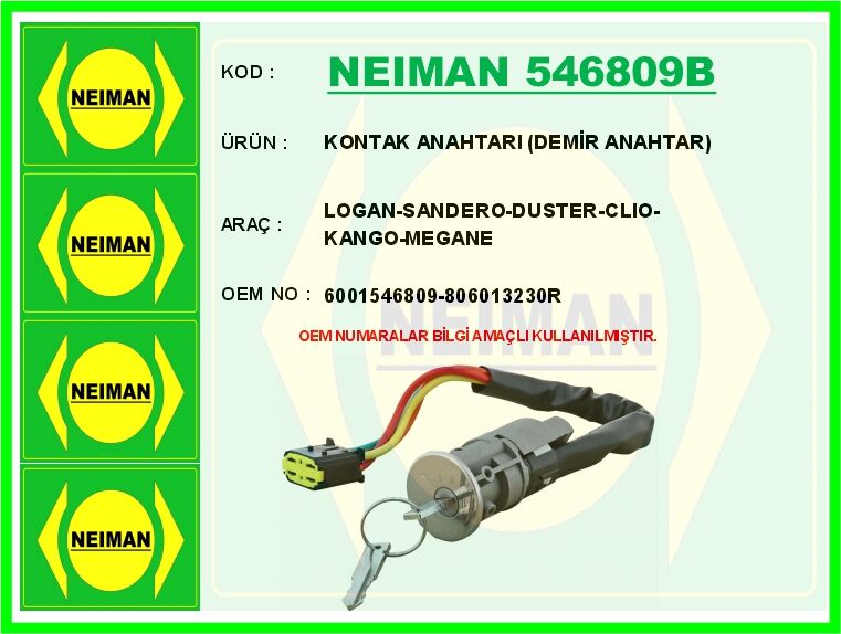 KONTAK ANAHTARI LOGAN-SANDERO-DUSTER-CLIO-KANGO-MEGANEKONTAK ANAHTARI DEMİR ANAHTAR