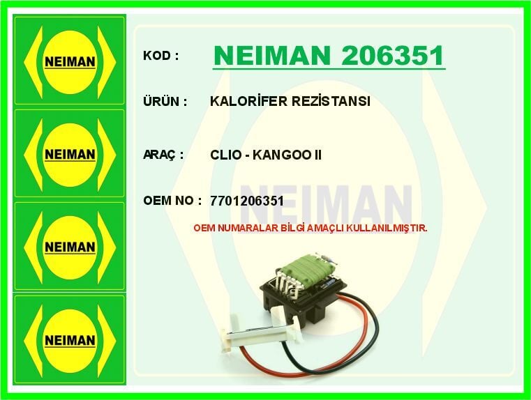 KALORİFER REZİSTANSI CLIO - KANGOO II