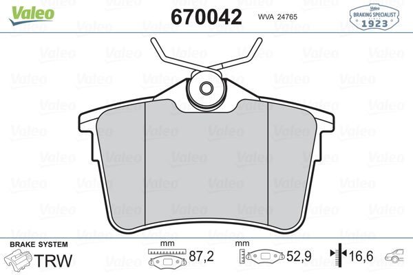 ARKA FREN BALATASI P307 00>09 P308 07>14 PARTNER 08> PARTNER TEPEE 08> BERLINGO 08> C4 04>16 XSARA PICASSO 99>11 DS4 15>18