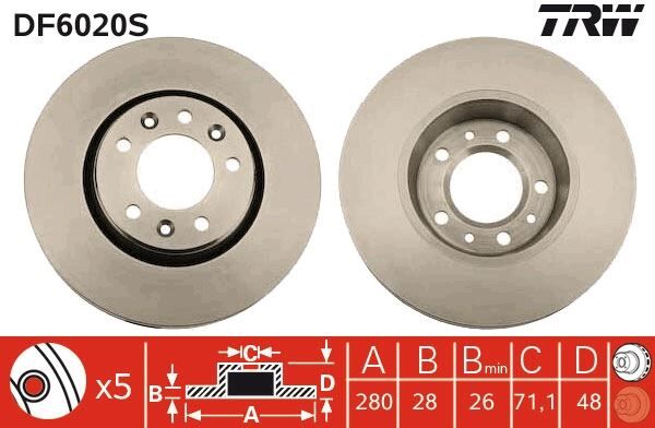 ÖN FREN DİSKİ EXPERT-JUMPY-SCUDO-PROACE 07> 280x28x5 HAVALI ABS SIZ ARAÇLAR İÇİN
