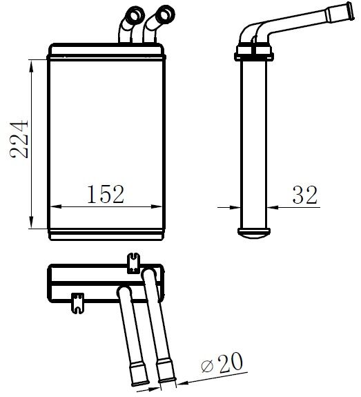 x KALORİFER RADYATÖRÜ BRAZİNG PASSAT 96-00 145X237X32 OTO.-MEK.