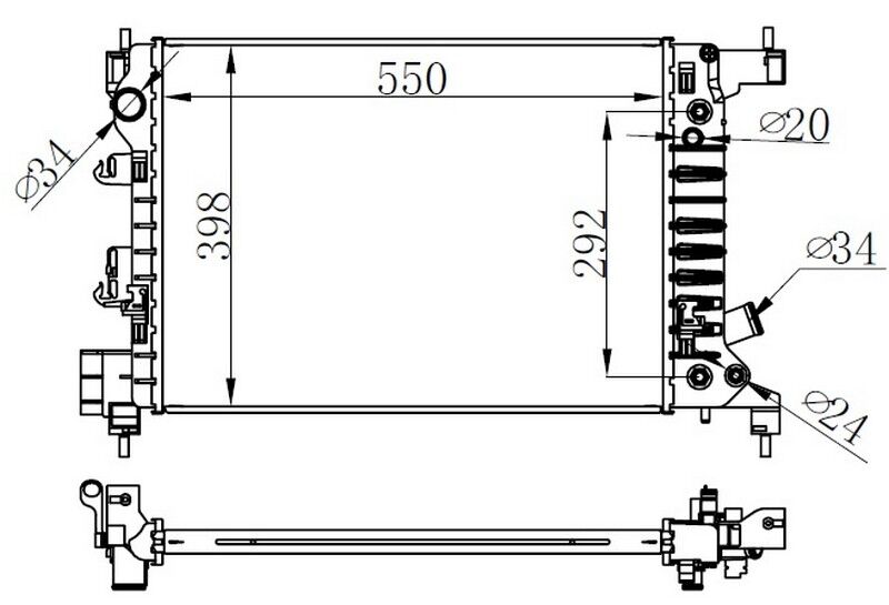 RADYATOR BRAZİNG AT 549X398X16 AVEO 1.4İ 2011 0 61696