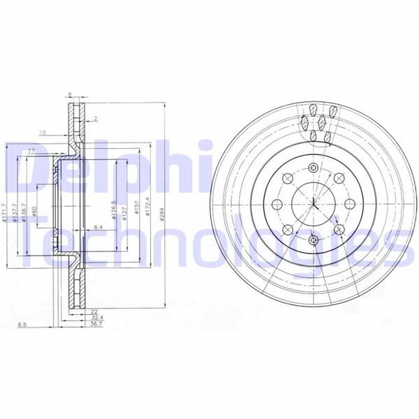 ÖN FREN AYNASI CORSA D 07> CORSA E 14> ADAM 13> PUNTO EVO-GRANDE PUNTO 05> 284x22x6DLxHAVALI 15 İNÇ 55702646