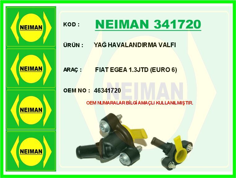 YAĞ HAVALANDIRMA VALFI FIAT EGEA 1.3JTD EURO 6