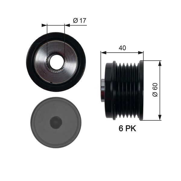 ALTERNATÖR KASNAĞI FIAT EGEA 16> 500L 12> 500X 14> BRAVO II 07>14 ALFA ROMEO GIULIETTA 10>16 JEEP RENEGADE 14> SUZUKİ VİTARA 13> 1.6D MTJ 6 KANAL
