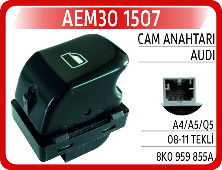 CAM ANAHTARI AUDI A4/A5/Q5 08-11 SAĞ