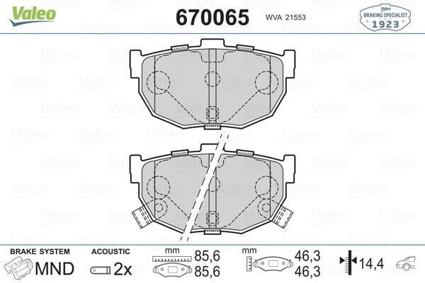ARKA FREN BALATA HYUNDAI ELANTRA 1.6L G4ED 01-06 / COUPE 1.6L 96-02 / KIA CERATO 1.6L G4ED 04-> 1.5L D4FA CRDİ 04-06 1.6L D4FB 07-10 2.0L D4EA dizel 04-06