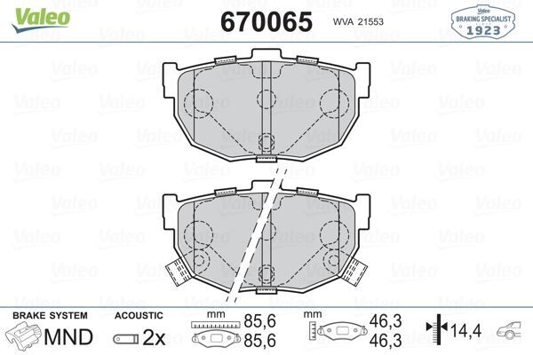 ARKA FREN BALATA HYUNDAI ELANTRA 1.6L G4ED 01-06 / COUPE 1.6L 96-02 / KIA CERATO 1.6L G4ED 04-> 1.5L D4FA CRDİ 04-06 1.6L D4FB 07-10 2.0L D4EA dizel 04-06