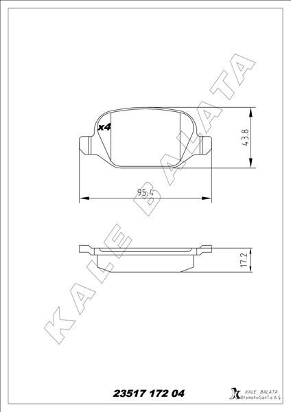 ARKA FREN BALATASI ALFA ROMEO MITO 09> FIAT LINEA 09> 1.3JTD 1.4TJET 1.6JTD FİŞSİZ