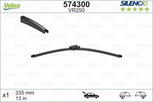 Valeo Silencio X-TRM Flat Blade VM250 X1 335 mm ARKA VW POLO IV 9; 02>