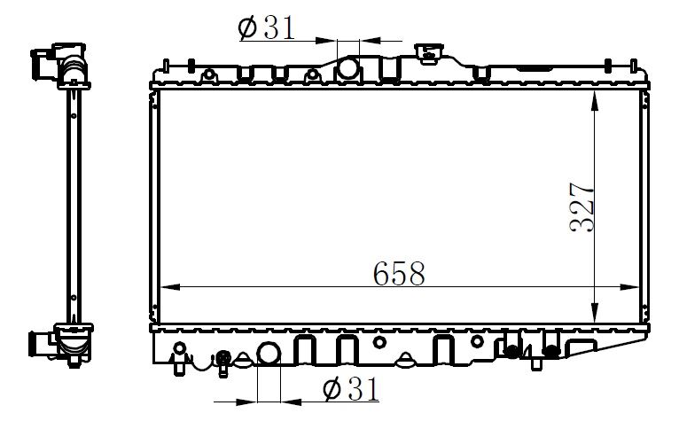 RADYATÖR BRAZİNG COROLLA AE 92 AC KLİMASIZ MEK 325x668x16