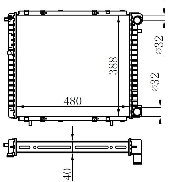 RADYATÖR BRAZİNG R19 1.9D-1.7D MEK 480x395x40