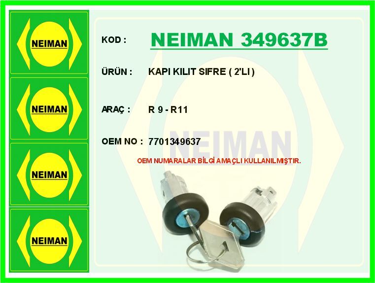 KAPI KILIT SIFRE 2 LI R 9 - R11