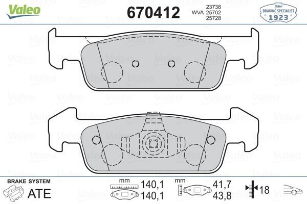 ÖN BALATA CLIO IV 1.2 1.5DCİ 12 > DACIA SANDERO II 1.2.1.2 LPG 2012 > LOGAN 12 > 140.2x18x42