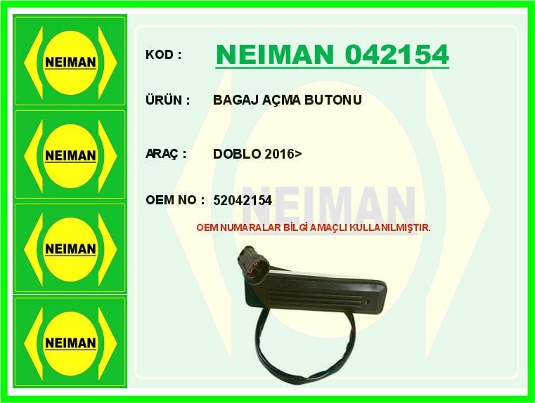 BAGAJ AÇMA BUTONU FIAT DOBLO III 15>
