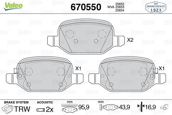 ARKA FREN BALATASI FIAT 500L 12> 0.9 1.3DMTJ 1.4 1.6D MTJ