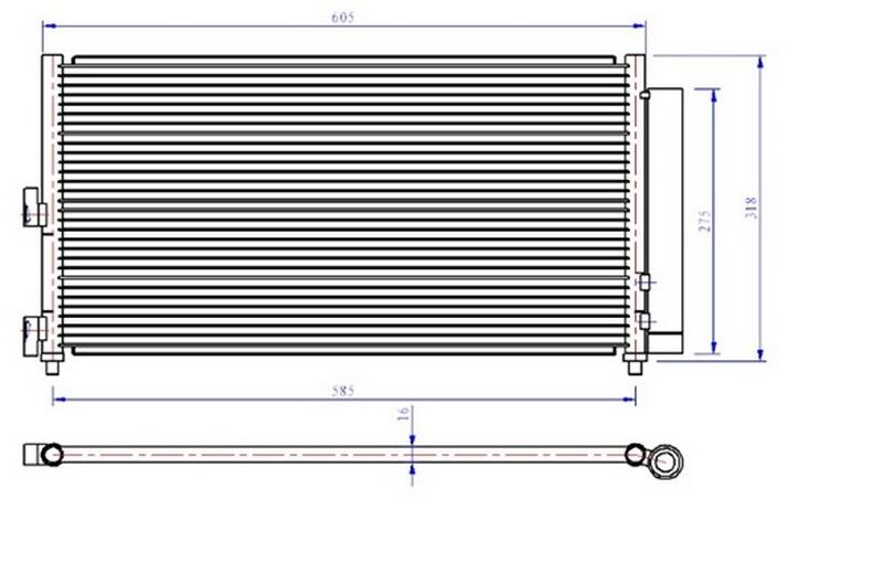 KLİMA RADYATÖRÜ KONDENSER FIAT DOBLO 01>IDEA 04>PUNTO 03> LANCIA YPSILON 06>11 1.2 1.3JTD 1.4 1.9JTD