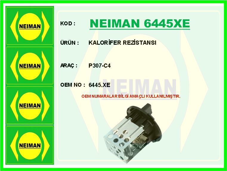 KALORİFER REZİSTANSI P307-C4