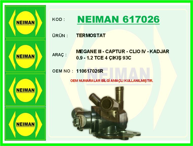 TERMOSTAT 95 RENAULT MEGANE IV 15> KADJAR 15> SCENIC IV 15> 1.2 TCE H5F