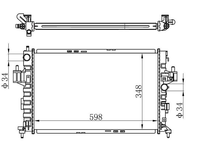 RADYATÖR BRAZİNG CORSA C-COMBO-TIGRA 1.3 CDTI-1.7 CDTI AC MEK 600x368x26