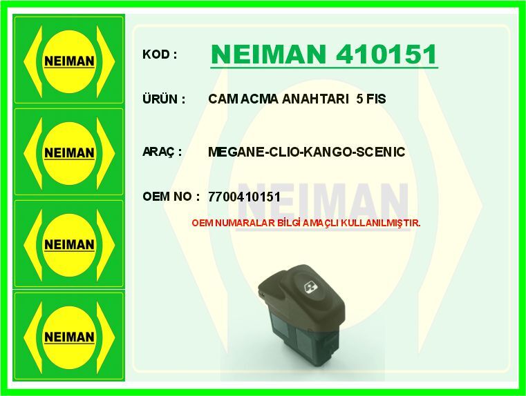 CAM ACMA ANAHTARI 5 FIS MEGANE-CLIO-KANGO-SCENIC