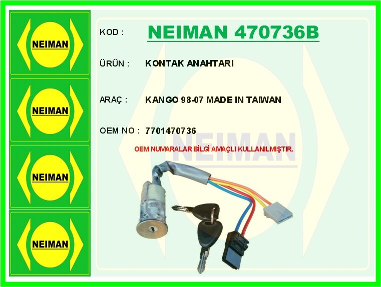 KONTAK KİLİDİ - ANAHTARLI RENAULT KANGOO 98>07