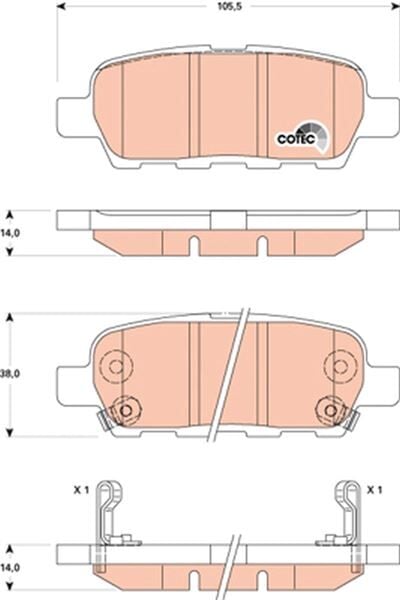 ARKA FREN BALATA NISSAN QASHQAI 1.5L 1.6L 2.0L K9K M9R HR16DE MR20DE J10 06-13 / X-TRAIL 2.0L QR20DE T30 01-07 2.5L QR25DE T30 01-> 2.2L YD22DDTi T30 01-> / MURANO 3.5L Z51 4x4 DCi 08-> / INFINITI FX