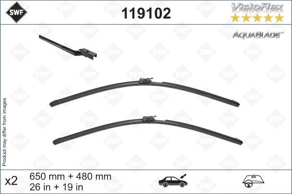SWF AQUABLADE FLAT BLADE X2 650 480 MM VOLVO XC60 17 >SWF MUZ TİPİ SİLECEK BİNEK