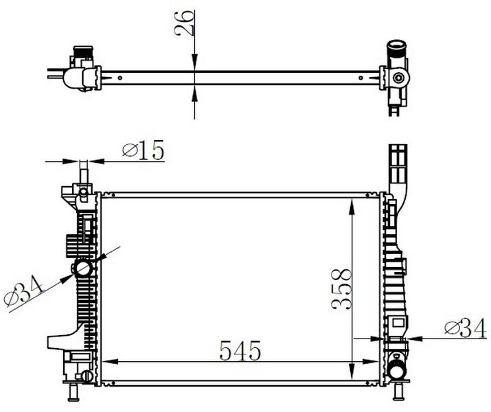 MOTOR SU RADYATORU FOCUS III 1.5TDCI 1.6TDCI 95PS 115PS 12>YENI CONNECT 14> 1.5TDCI 1.6 TDCI OLCU 545 358 26